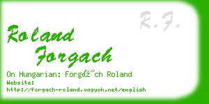 roland forgach business card